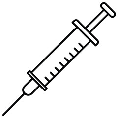 Simple Syringe Needle Icon Design for Medical Healthcare or Vaccination Concepts