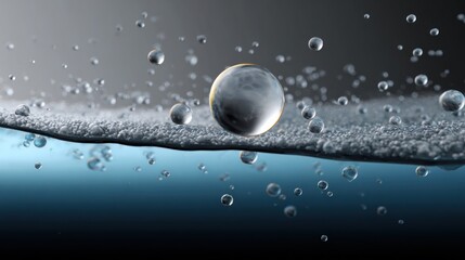 Floating bubbles in abstract liquid environment