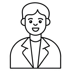 Male Doctor Avatar Icon in Lab Coat Healthcare Professional Representation for Medical Designs