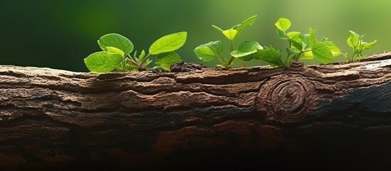 New life concept green plant sprout growing from soil in the garden