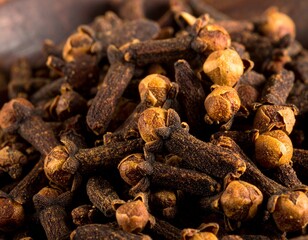 Macro photo of cloves highlighting their unique characteristics