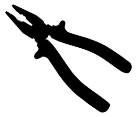 Vector Silhouette Of A Pliers.