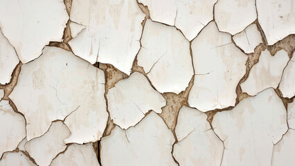 Heavily Peeling White Paint on Light Beige Wood Planks