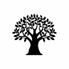 creative Silhouette simple Ficus (Fig Tree) Vector Illustration