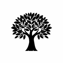Naklejka premium creative Silhouette simple Ficus (Fig Tree) Vector Illustration