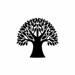 Naklejka premium creative Silhouette simple Ficus (Fig Tree) Vector Illustration