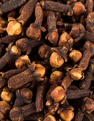 Macro photo of cloves highlighting their unique characteristics