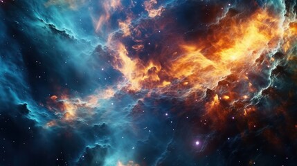 Obraz premium Abstract space background with mystical cosmic nebula and shining stars for a celestial night sky universe