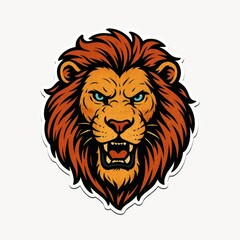 Obraz premium Fierce lion head illustration