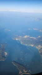 Title: Scenic rural landscape with river and farmlands
Description: Aerial view of a Korean...