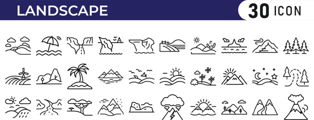 Landscape icon set