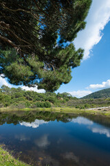 Lake Bafa region. Ancient city Latmos Cavdar Lake.Latmos Cavdar Lake in the Caria region. Latmos Cavdar village Cobantas castle Cavdar Lake. Aydin, Türkiye.