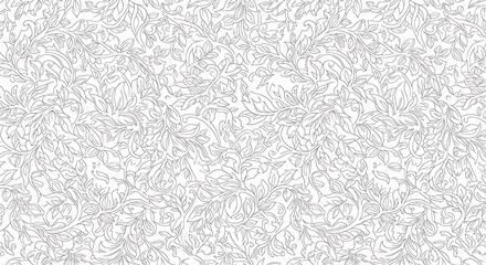 Elegant Floral Pattern in Black and White.