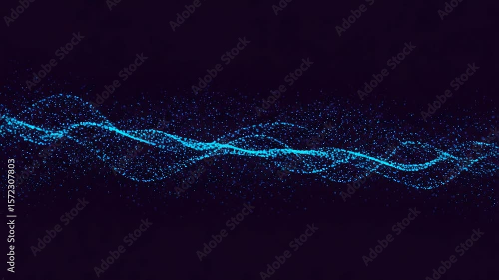 Poster an abstract background of blue wavy particles creates a dynamic and futuristic visual texture