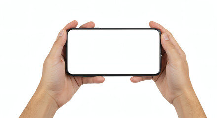 Smartphone mockup in hands mobile technology template