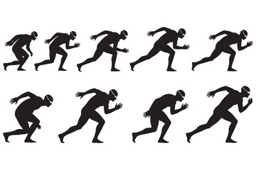 Silhouette of Swimming man Silhouette black and white