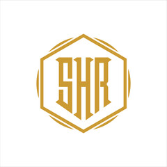 SHR three letter logo design template