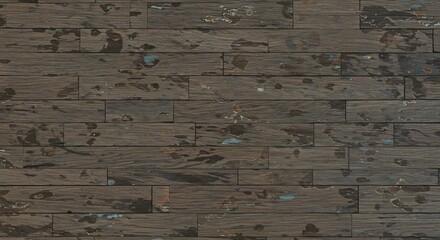 Weathered dark wood planks peeling paint visible grain