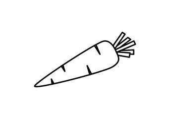 Icono negro de zanahoria en fondo blanco