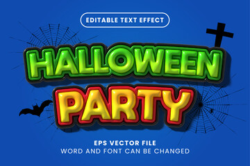 Halloween party 3d editable inflated text effect
