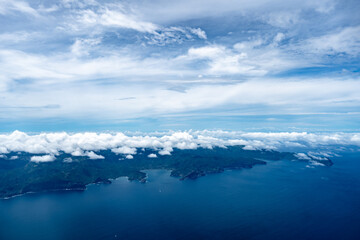 Aerial view of Nuku Hiva in the Marquesas Islands, French Polynesia