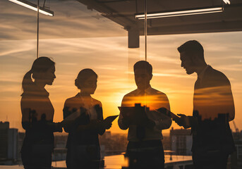 Team Collaboration at Sunset
