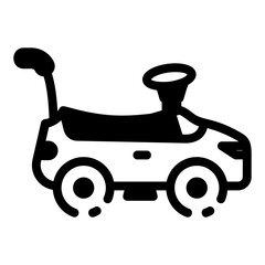 A filled style icon depicting push car
