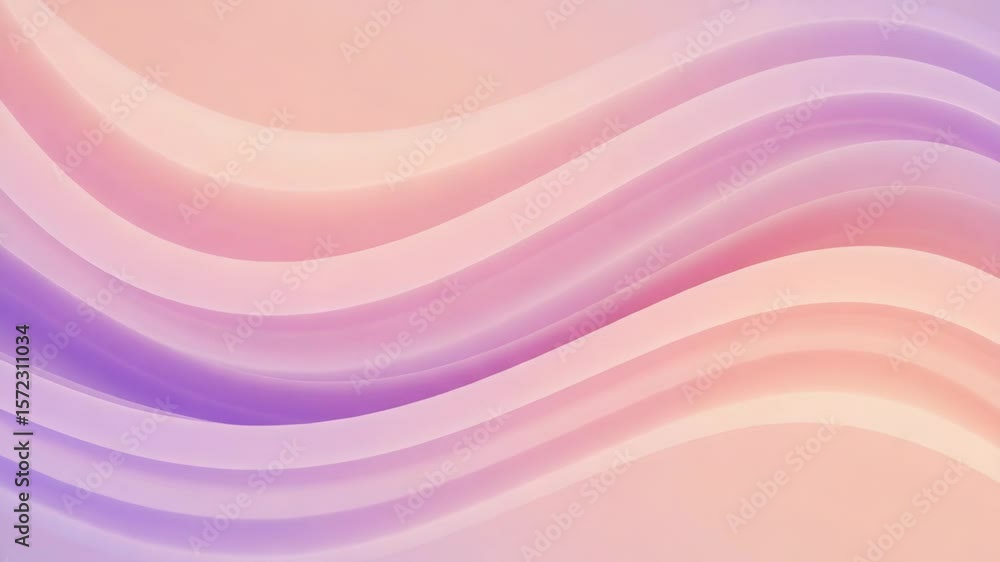 Poster pastel colored abstract waves create a soft and elegant background design