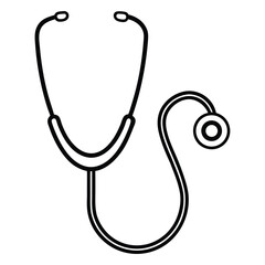 Stethoscope Icon Design for Healthcare Medical Professionals and Diagnostic Equipment Representation