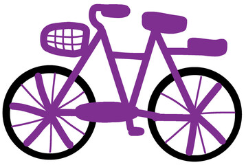 purple bicycle vector
