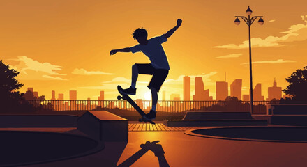 Sunset Skatepark Vibes — Youthful Freedom in a Summer Glow