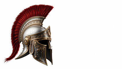 Spartan helmet illustration ancient warrior greek roman soldier helmet with red plume for history buffs on transparent background