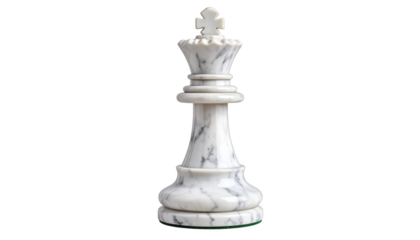 White chess queen isolated on transparent background