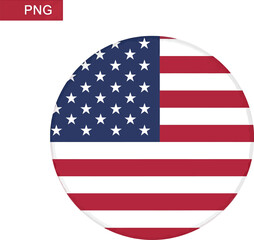 Round American flag button, a patriotic symbol of the United States