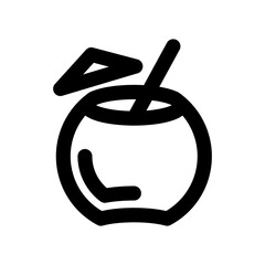 Fresh Coconut icon thick bold line