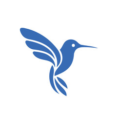 Minimalist Abstract Hummingbird in Flight