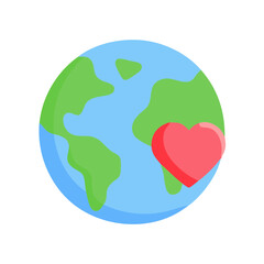 Global Love & Earth Care Icon: World Health & Planet Conservation