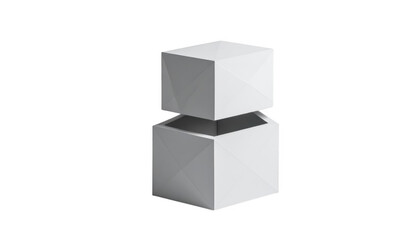 Fototapeta premium White cube box isolated on transparent background