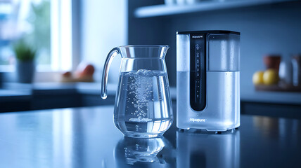 Clean Water Purification Concept Highlighting Safe Drinking and Advanced Filtration for Health and Wellness