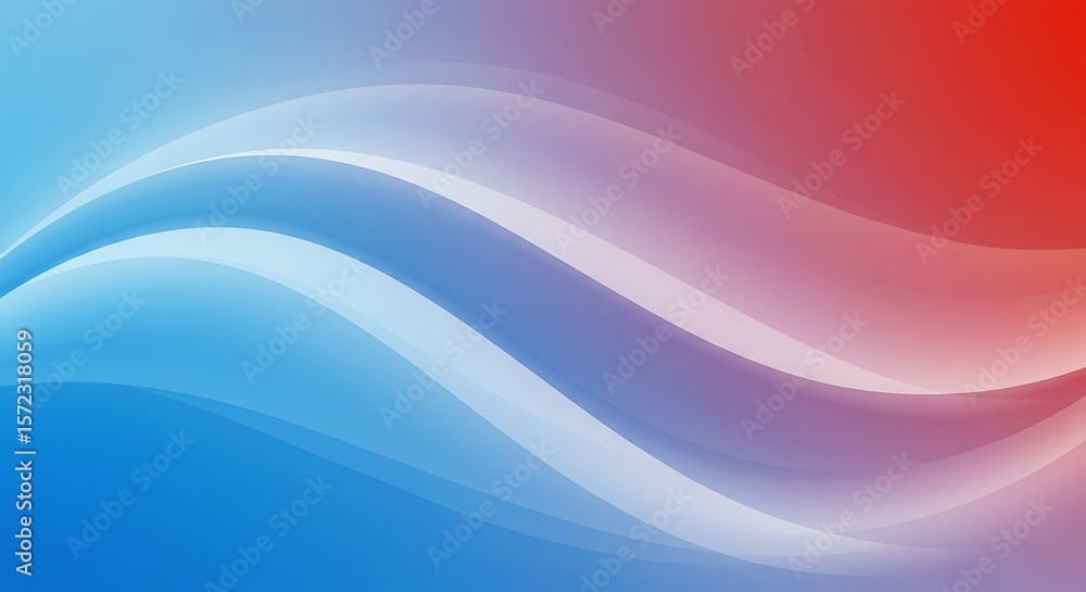 Poster dynamic background design with translucent red and blue curves, suitable for tech presentations.