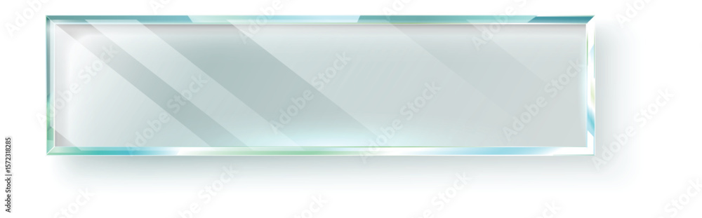 Poster glass plate with light reflections creating a modern and elegant frame, ideal for presentations, web