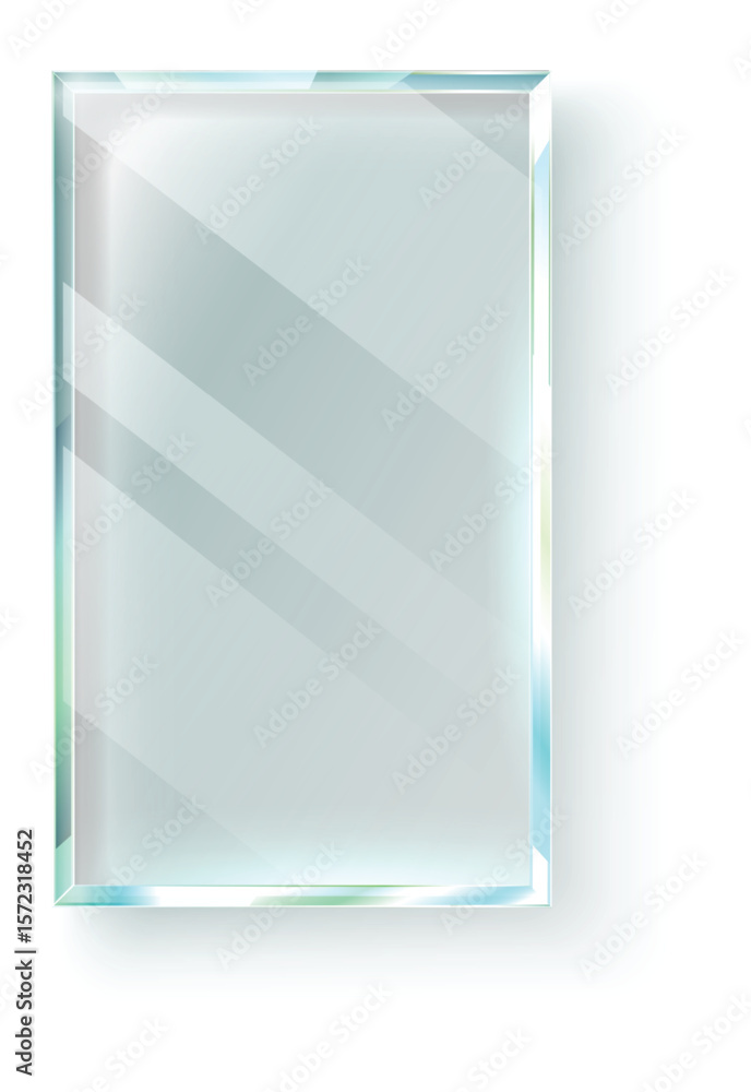 Poster glass plate reflecting light creating beautiful diagonal shadows on white background, perfect for di