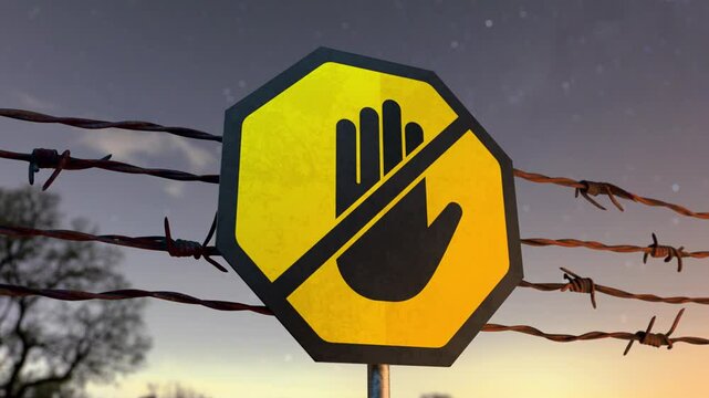 Barbed Wire and Stop Sign 3