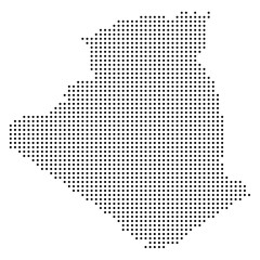 Black Dot Algeria Map African Country
