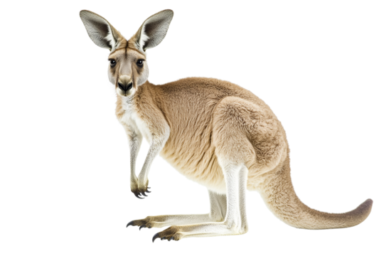 Red Kangaroo, Sitting Pose, Isolated on Transparent PNG, High-Resolution Wildlife Image