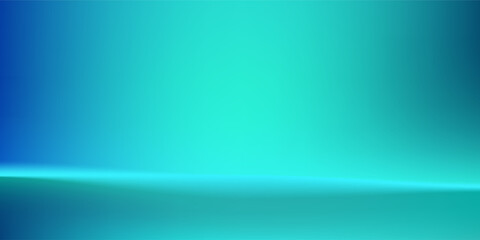 Abstract blue-green gradient studio room, abstract background pattern, walls and floor reflect neon lights, dark tones and feel speed simple modern art