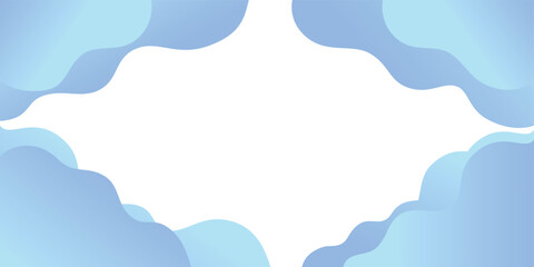 雲形の水色のグラデーションの背景イラスト