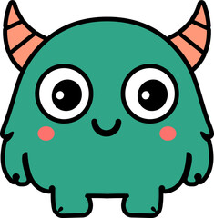 Fototapeta premium Cute Cartoon Monster Icon