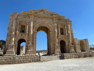 The Arch of Hadrian at the ancient city of Gerasa, now Jerash, Jordan