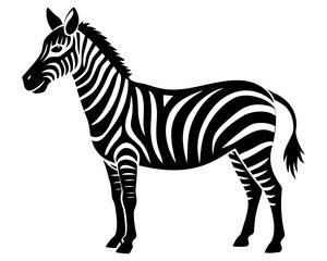 Zebra vector black animal silhouette on white background